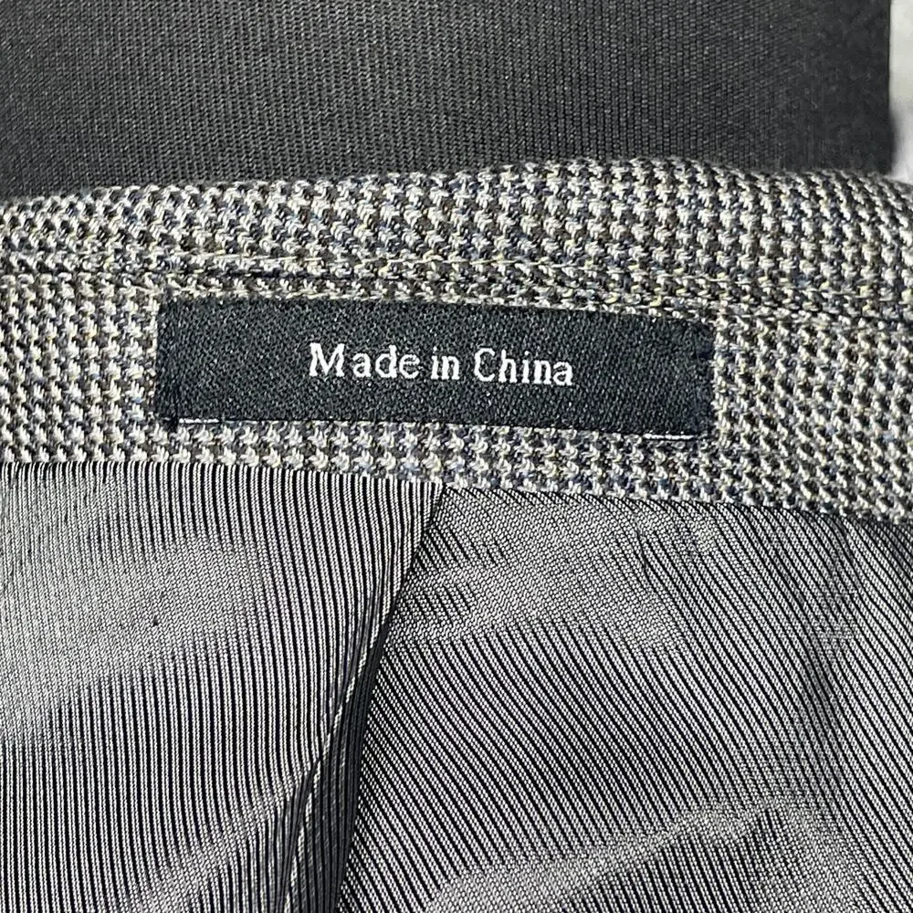 Pronto Uomo Platinum Mens 50 XL Sport Coat Blazer Gray 100% Wool Micro Check
